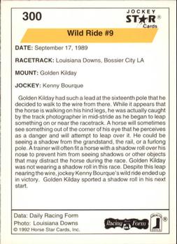 1992 Jockey Star #300 Wild Ride #9 - Kenny Bourque Back